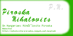 piroska mihalovits business card